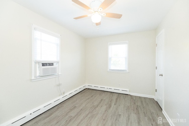 200 Plainfield Rd, Edison, NJ 08820 - unfurnished room with baseboard heating, light wood finished floors, ceiling fan, and cooling unit