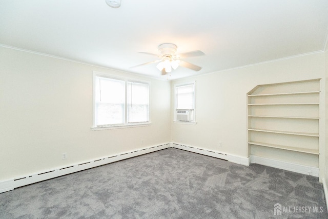 200 Plainfield Rd, Edison, NJ 08820 - spare room featuring carpet floors, crown molding, a ceiling fan, and cooling unit