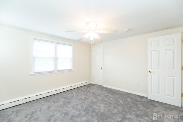 200 Plainfield Rd, Edison, NJ 08820 - unfurnished room featuring a baseboard heating unit, a smoke detector, carpet, and a ceiling fan