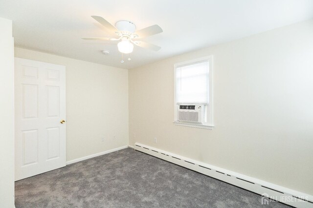 200 Plainfield Rd, Edison, NJ 08820 - spare room featuring baseboard heating, carpet flooring, ceiling fan, cooling unit, and a smoke detector