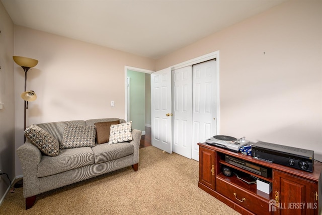 interior space with light colored carpet