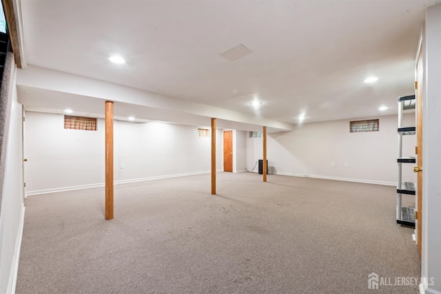 19 Redcoat Dr, East Brunswick, NJ 08816 - finished basement featuring recessed lighting and carpet flooring