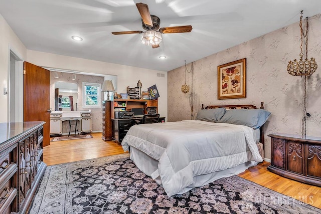 27 Appleby Ln, East Brunswick, NJ 08816 - bedroom with wood finished floors, recessed lighting, and a ceiling fan