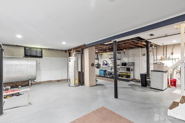 164 Holly St, Port Reading, NJ 07064 - unfinished below grade area featuring heating fuel and water heater