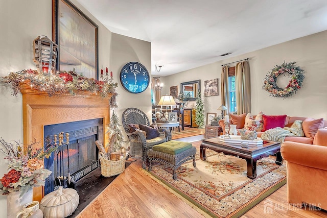 20 Sagamore Ave, Edison, NJ 08820 - living area featuring wood finished floors and a fireplace with flush hearth
