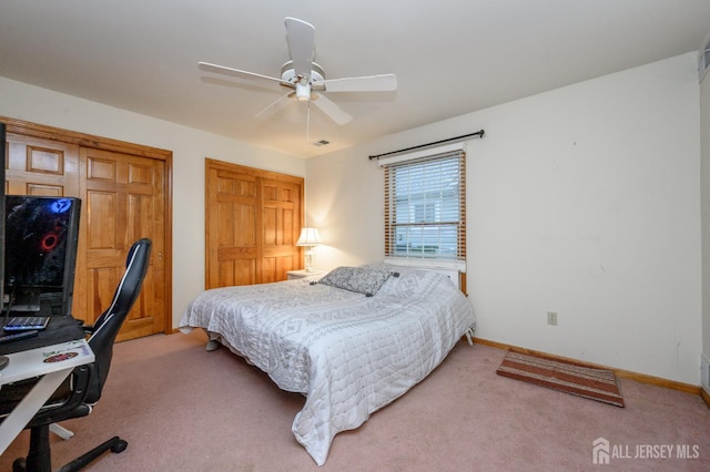 1617 Sweetbay Dr, Toms River, NJ 08755 - bedroom with carpet flooring, an office area, and a ceiling fan