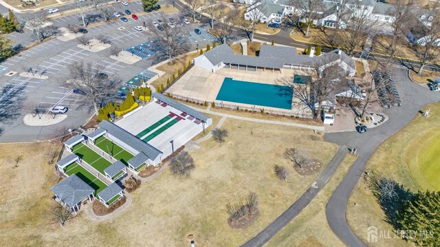 drone / aerial view with a residential view