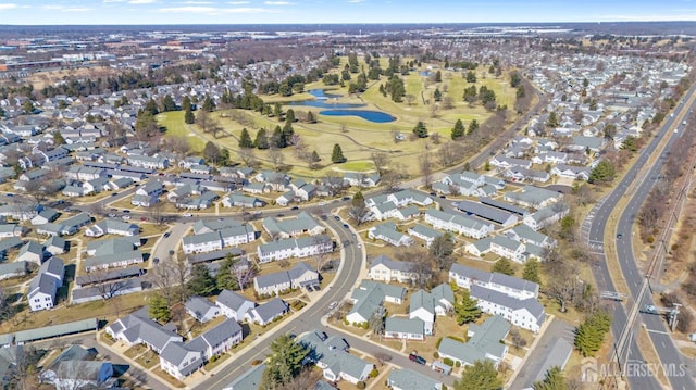 aerial view with a residential view