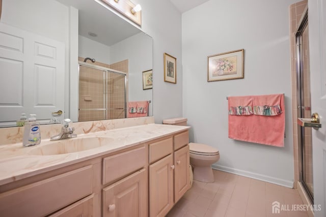 11 Wintons Way, Monroe, NJ 08831 - bathroom featuring a shower stall, vanity, toilet, and baseboards