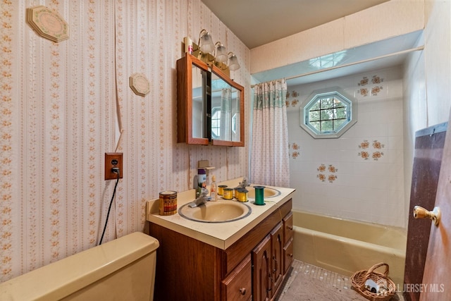 25 Turner Ave, Edison, NJ 08820 - bathroom with toilet, vanity, tile patterned flooring, and shower / bath combo with shower curtain