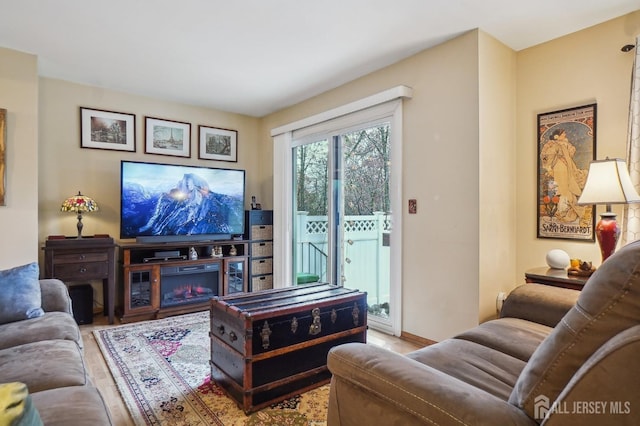 living room featuring hardwood / wood-style floors