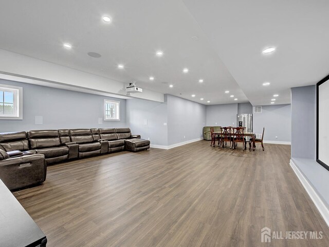 6 Condor Ct, South Brunswick, NJ 08852 - living room with wood finished floors, baseboards, and recessed lighting