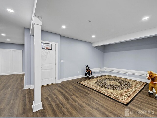 6 Condor Ct, South Brunswick, NJ 08852 - finished basement with wood finished floors, recessed lighting, and baseboards