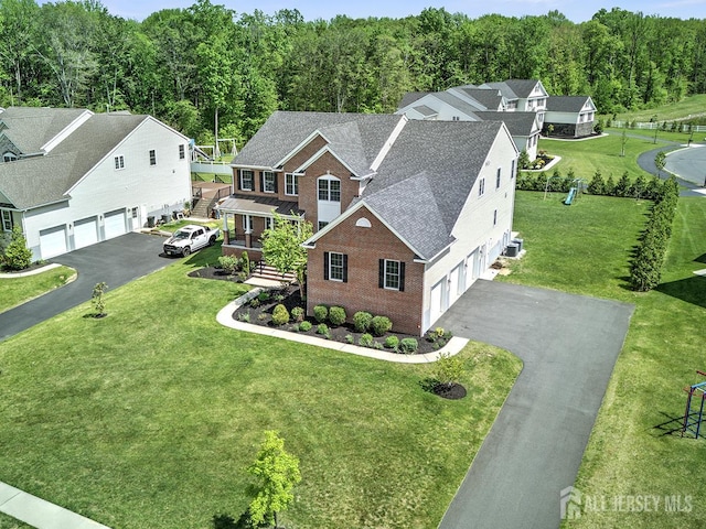 6 Condor Ct, South Brunswick, NJ 08852 - aerial view of property and surrounding area with a heavily wooded area