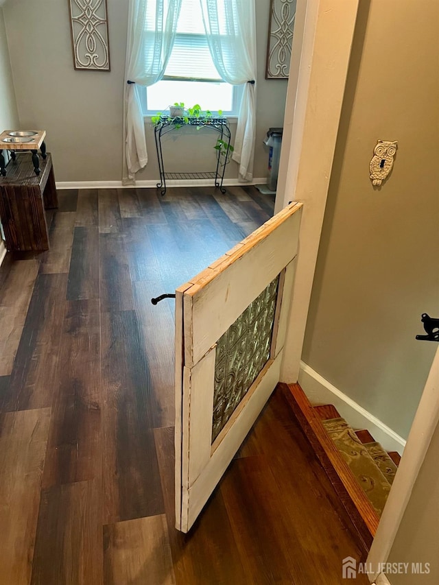 details featuring wood finished floors and baseboards