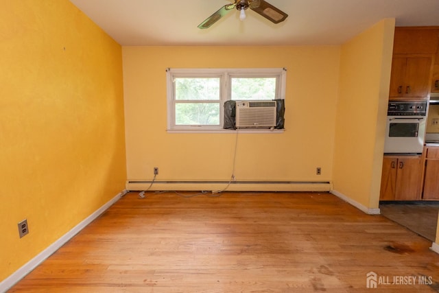 140 Prospect Plains Rd, Monroe, NJ 08831 - empty room featuring ceiling fan, light wood-style flooring, and cooling unit