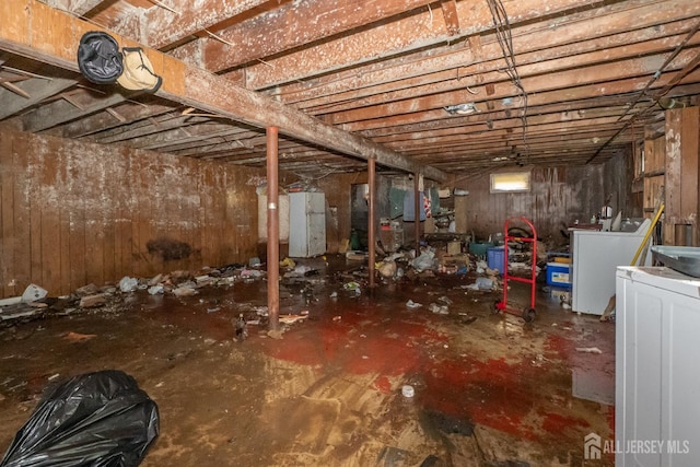 140 Prospect Plains Rd, Monroe, NJ 08831 - unfinished basement with washer / clothes dryer