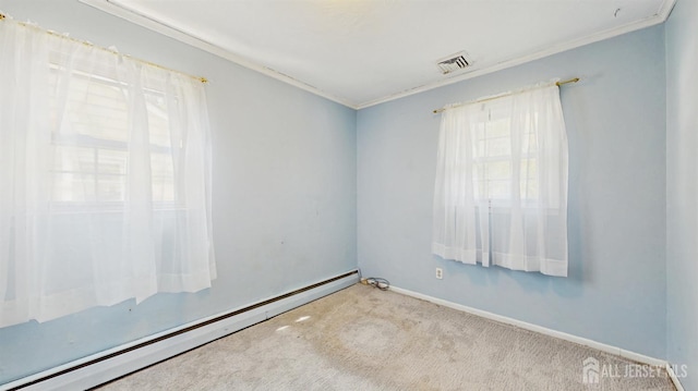 131 Hazelwood Ave, Metuchen, NJ 08840 - carpeted empty room with baseboard heating and crown molding