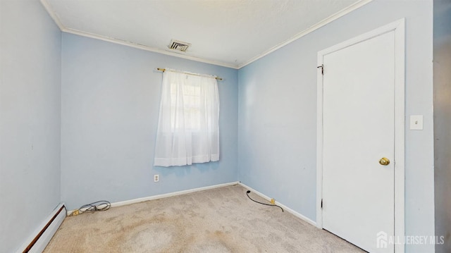 131 Hazelwood Ave, Metuchen, NJ 08840 - carpeted spare room with baseboard heating and crown molding
