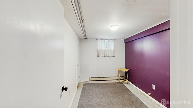 131 Hazelwood Ave, Metuchen, NJ 08840 - carpeted empty room with a baseboard radiator and baseboards