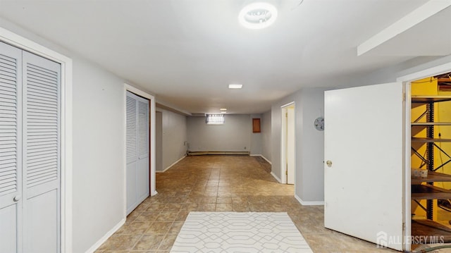 131 Hazelwood Ave, Metuchen, NJ 08840 - below grade area with baseboard heating and baseboards