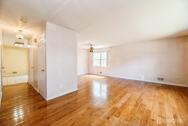 44 Townsend Dr, Old Bridge, NJ 07747 - spare room with light wood-style floors, baseboards, and ceiling fan