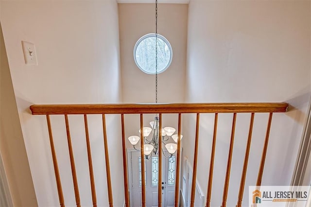 detailed view of a chandelier