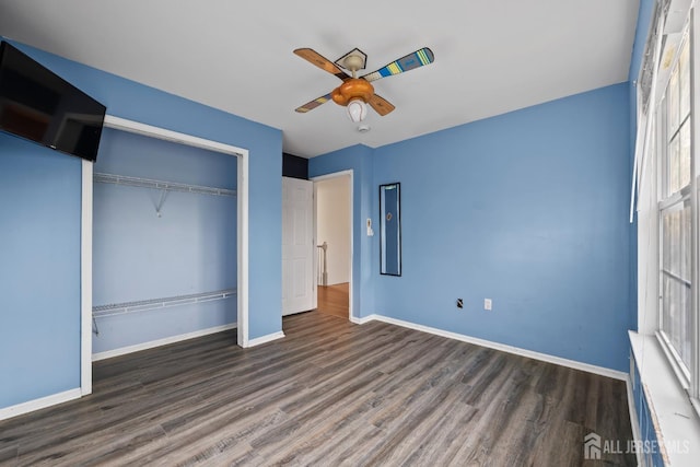26 Jaime Ct, Old Bridge, NJ 08857 - unfurnished bedroom featuring wood finished floors, a closet, and ceiling fan