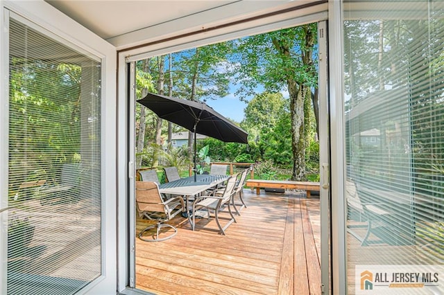 5 Leighton Dr, East Brunswick, NJ 08816 - wooden terrace featuring outdoor dining space