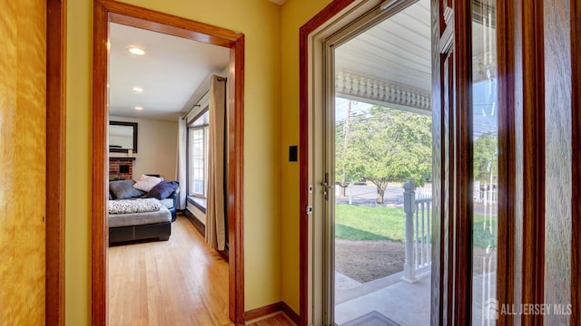 230 Raritan St, South Amboy, NJ 08879 - entryway featuring light wood-style floors and recessed lighting