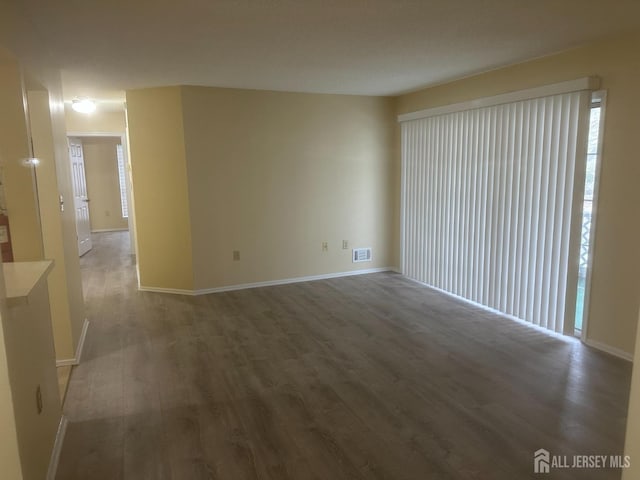 spare room featuring wood-type flooring