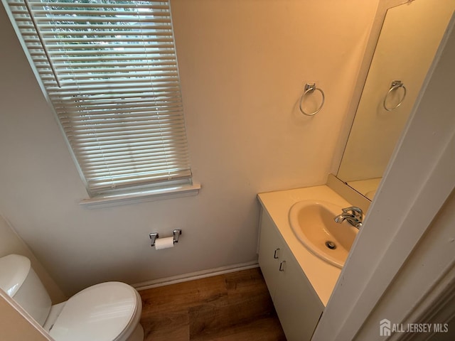 425 Northam Dr, North Brunswick, NJ 08902 - half bath featuring wood finished floors and vanity
