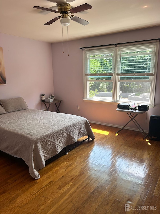 741 Bound Brook Rd, Dunellen, NJ 08812 - bedroom featuring wood finished floors and ceiling fan