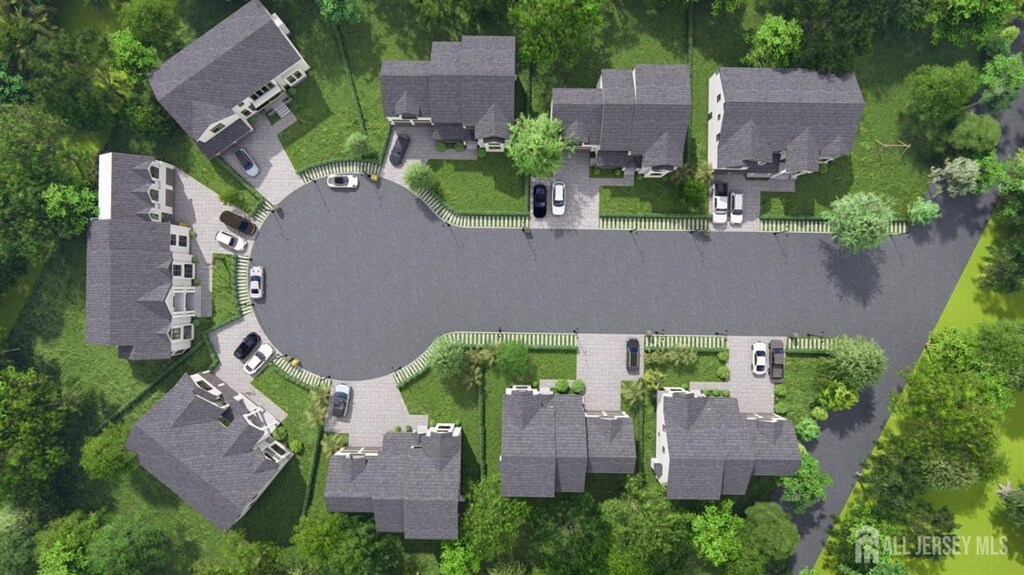 birds eye view of property with a residential view