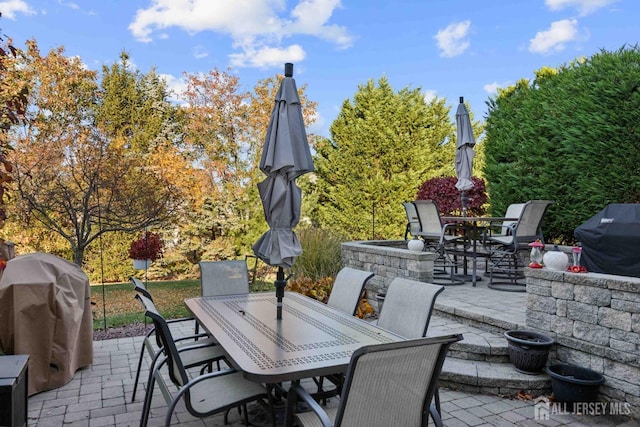 view of patio featuring grilling area