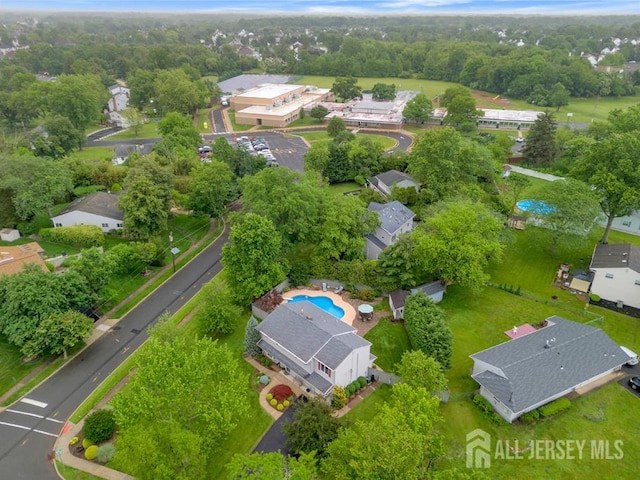 16 Russet Rd, South Brunswick, NJ 08824 - aerial view of property and surrounding area featuring a pool area
