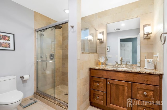 16 Russet Rd, South Brunswick, NJ 08824 - bathroom featuring a stall shower, vanity, and tile patterned floors