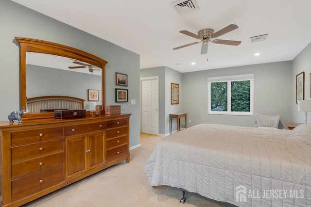 16 Russet Rd, South Brunswick, NJ 08824 - bedroom with light carpet, recessed lighting, and ceiling fan