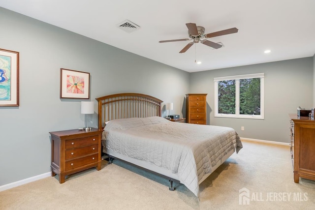 16 Russet Rd, South Brunswick, NJ 08824 - bedroom featuring light colored carpet, recessed lighting, and ceiling fan