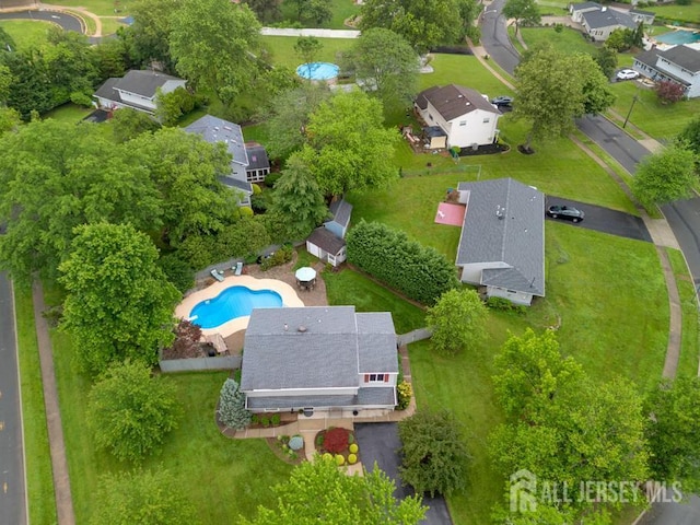 16 Russet Rd, South Brunswick, NJ 08824 - aerial perspective of suburban area featuring a pool