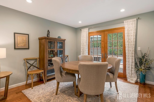 16 Russet Rd, South Brunswick, NJ 08824 - dining space featuring french doors, wood finished floors, and recessed lighting