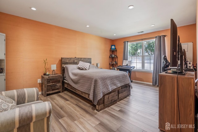 1301 Cypress Ln, East Brunswick, NJ 08816 - bedroom with light wood-type flooring and recessed lighting