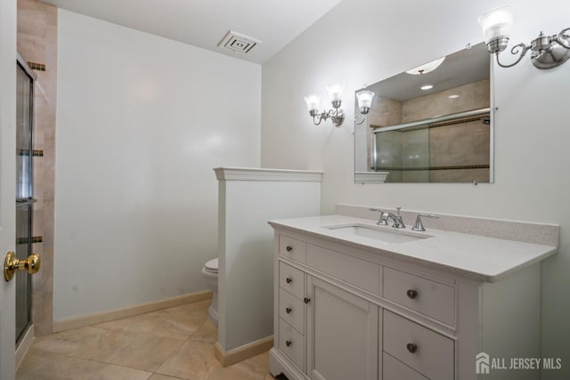 1301 Cypress Ln, East Brunswick, NJ 08816 - full bath featuring a shower with door, vanity, and tile patterned floors