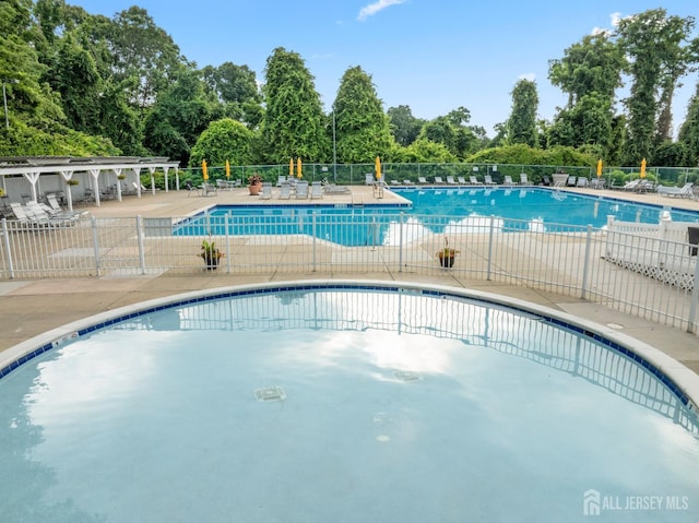 1301 Cypress Ln, East Brunswick, NJ 08816 - community pool featuring view of wooded area and a patio