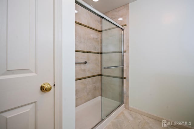 1301 Cypress Ln, East Brunswick, NJ 08816 - bathroom featuring a shower stall and recessed lighting