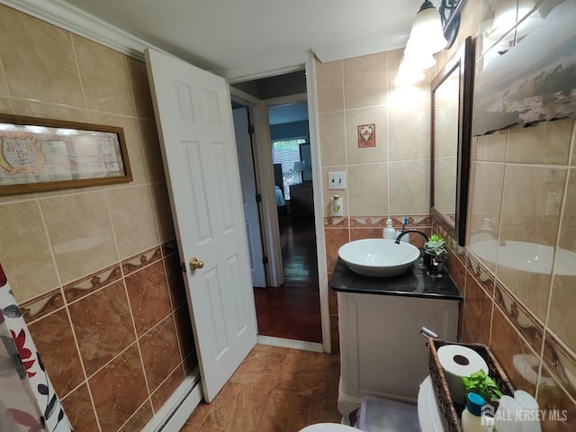323 Gill Ln Unit 12Q, Iselin, NJ 08830 - bathroom with tile walls and vanity