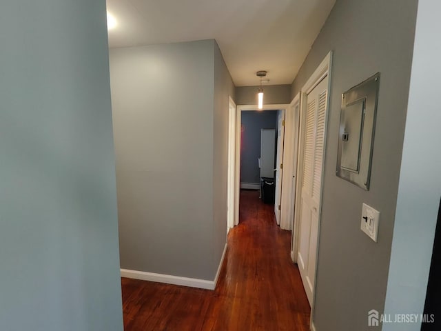 323 Gill Ln Unit 12Q, Iselin, NJ 08830 - hallway featuring dark wood-type flooring and baseboards