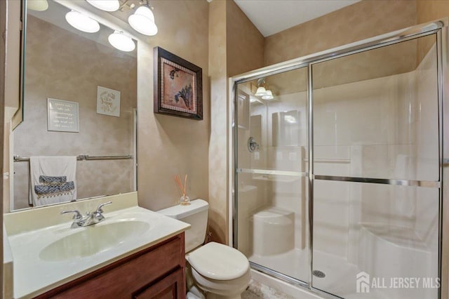 6 Lexington Ct, Monroe, NJ 08831 - bathroom featuring a stall shower, vanity, and toilet