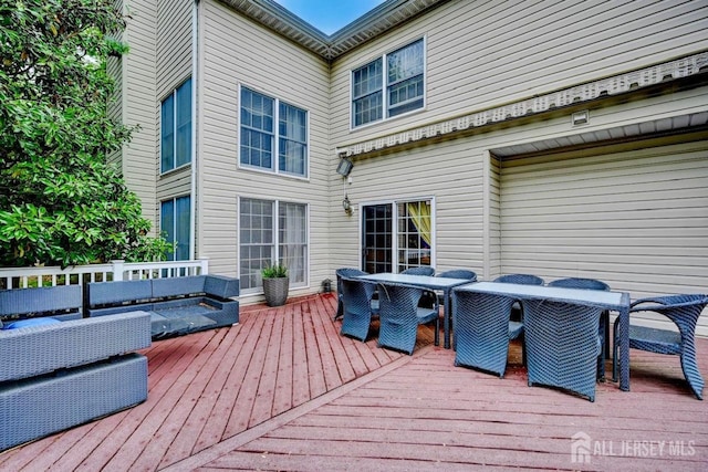 6 Lexington Ct, Monroe, NJ 08831 - wooden deck with outdoor dining area