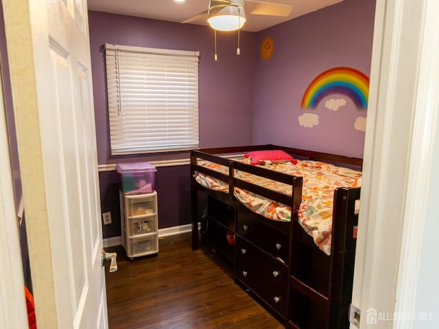 237 Cook Ave, Middlesex, NJ 08846 - bedroom featuring dark wood-style flooring, baseboards, and ceiling fan